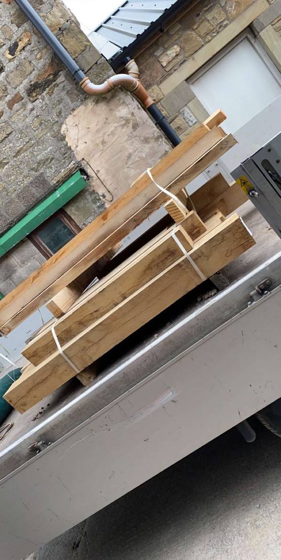 Bespoke oak porch on stone cottage, Lancashire