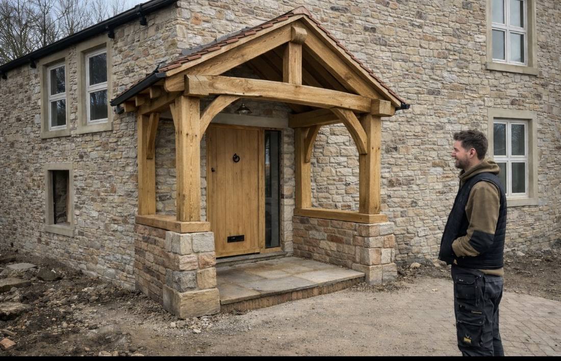 Bespoke oak pergola